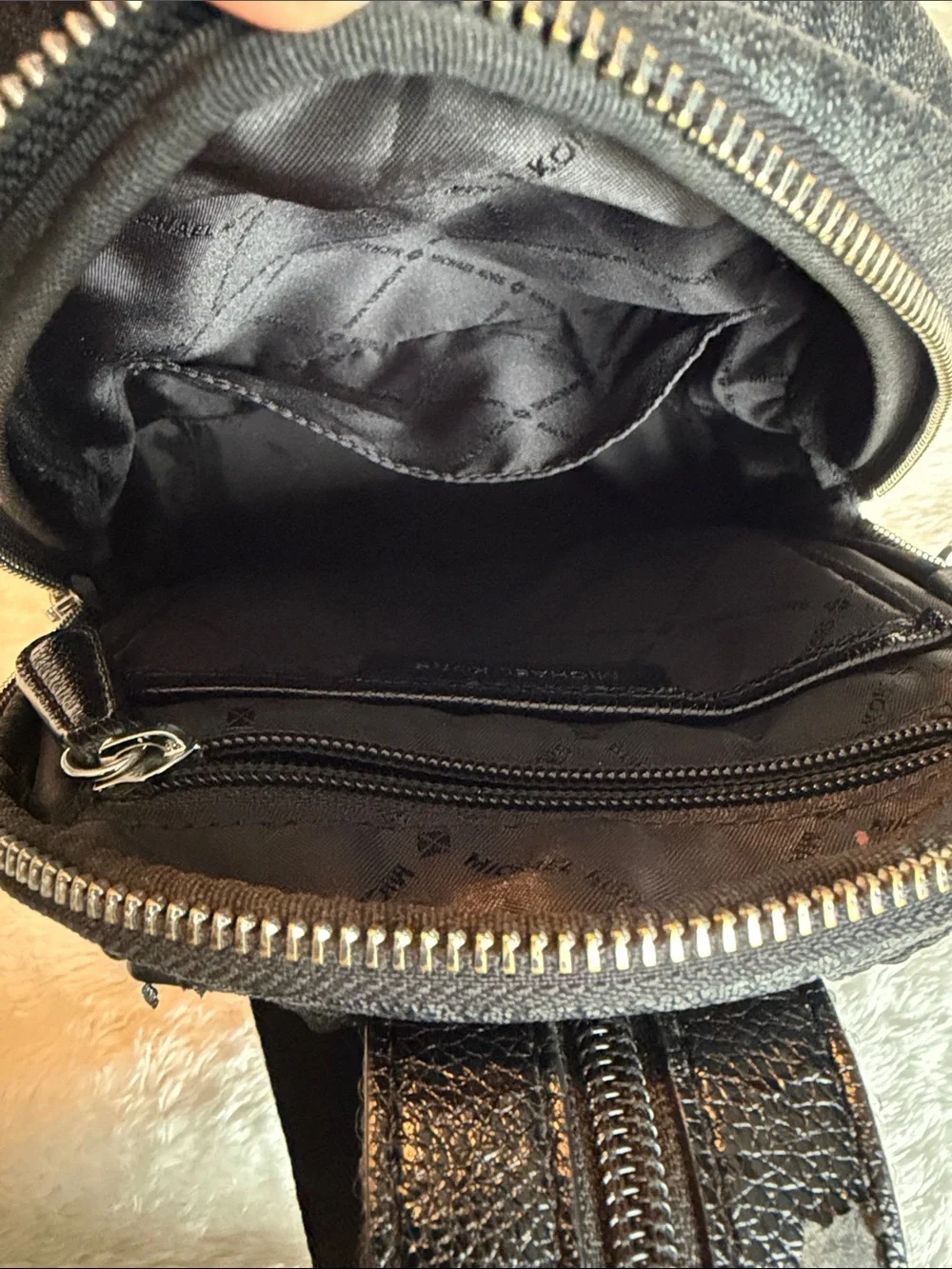 Michael Kors Erin Small Convertible Backpack | Black& Grey
